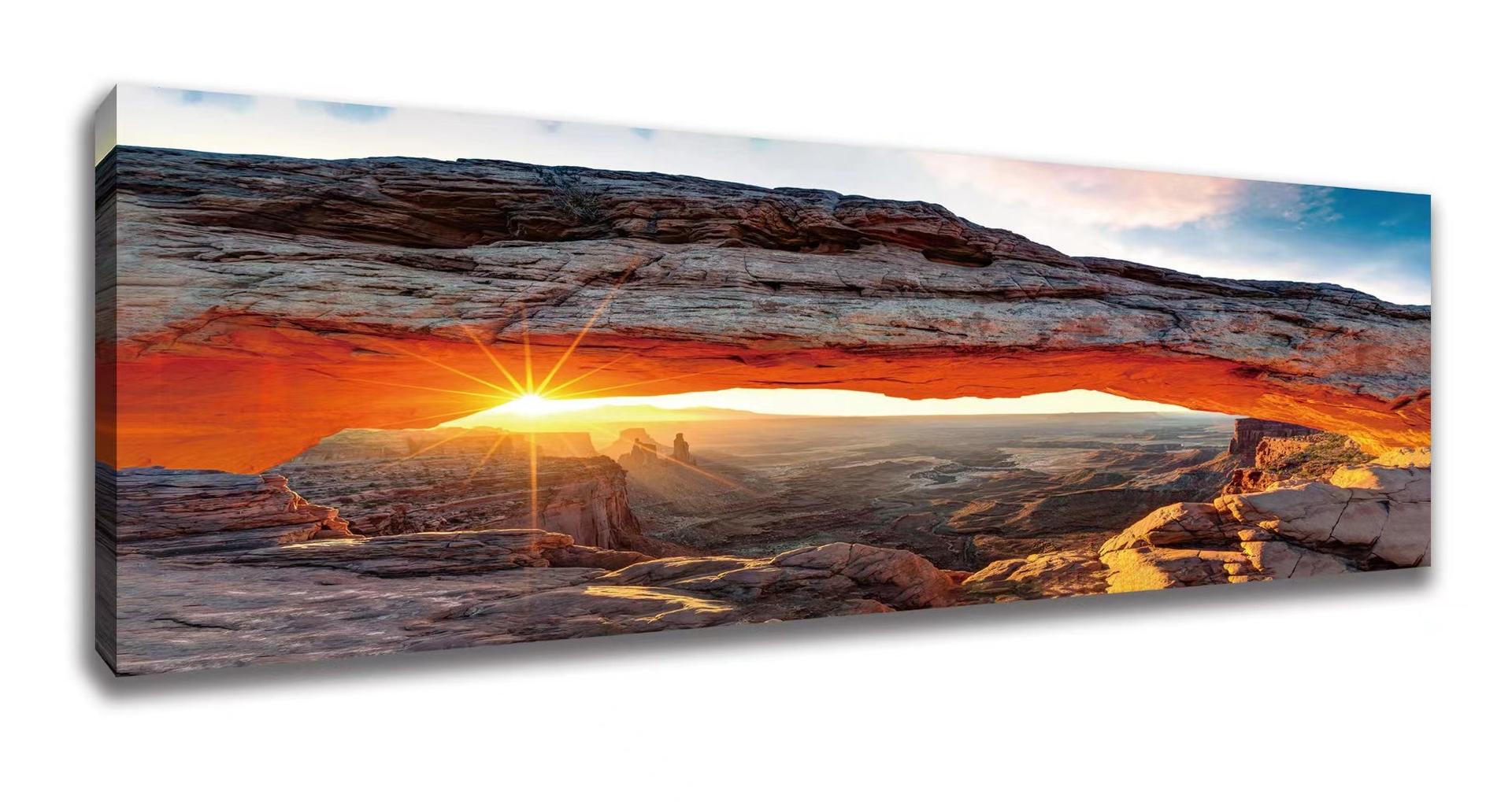 Leinwandbild Moab Wüste USA – 120x40 cm fertig gerahmt
