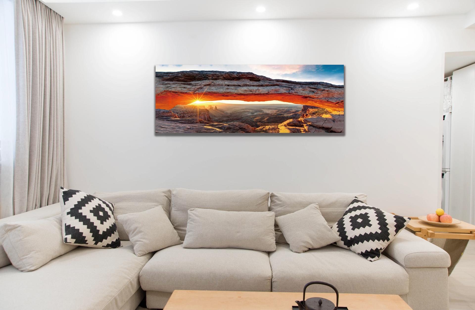 Leinwandbild Moab Wüste USA – 120x40 cm fertig gerahmt – Ansicht 2