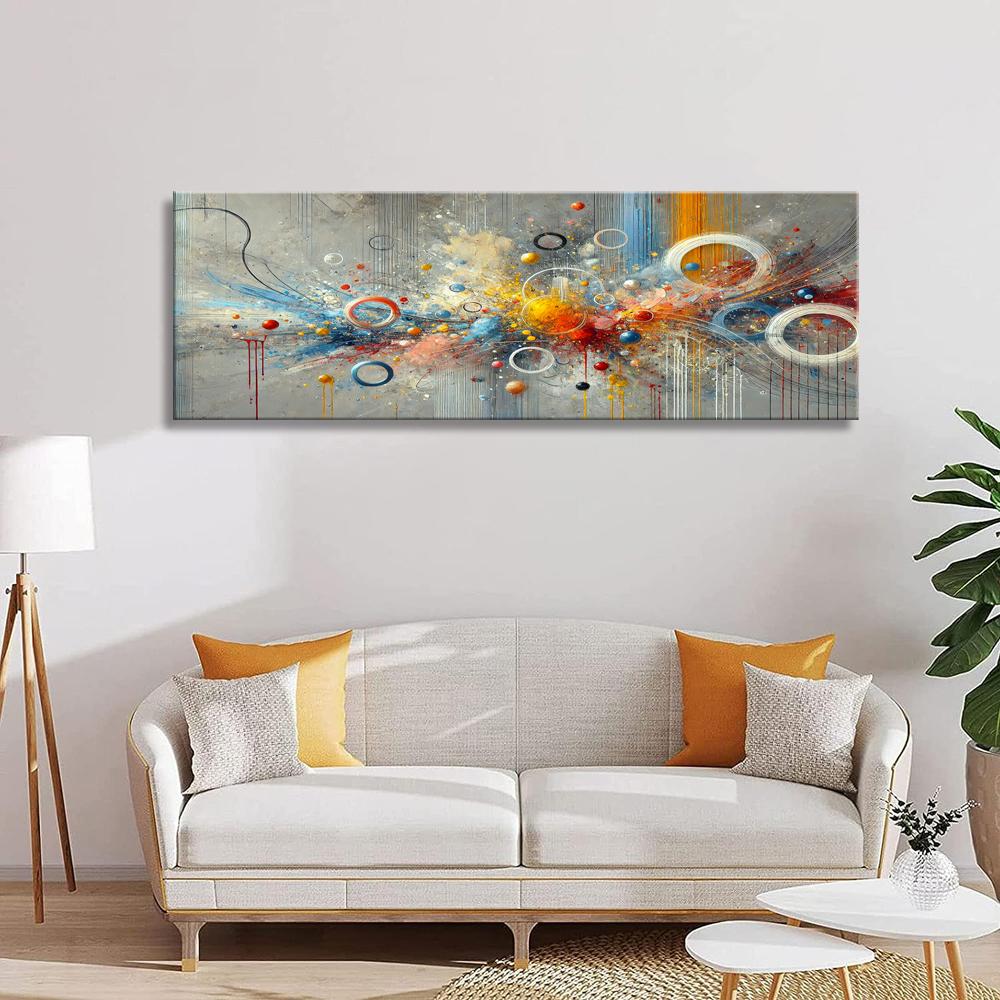 Abstraktes Leinwandbild in bunten Farben – 120x40 cm Wanddekoration – Ansicht 2