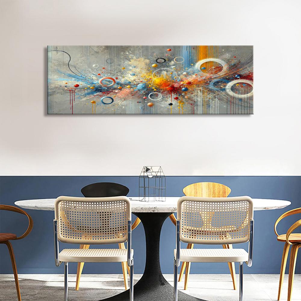 Abstraktes Leinwandbild in bunten Farben – 120x40 cm Wanddekoration – Ansicht 4