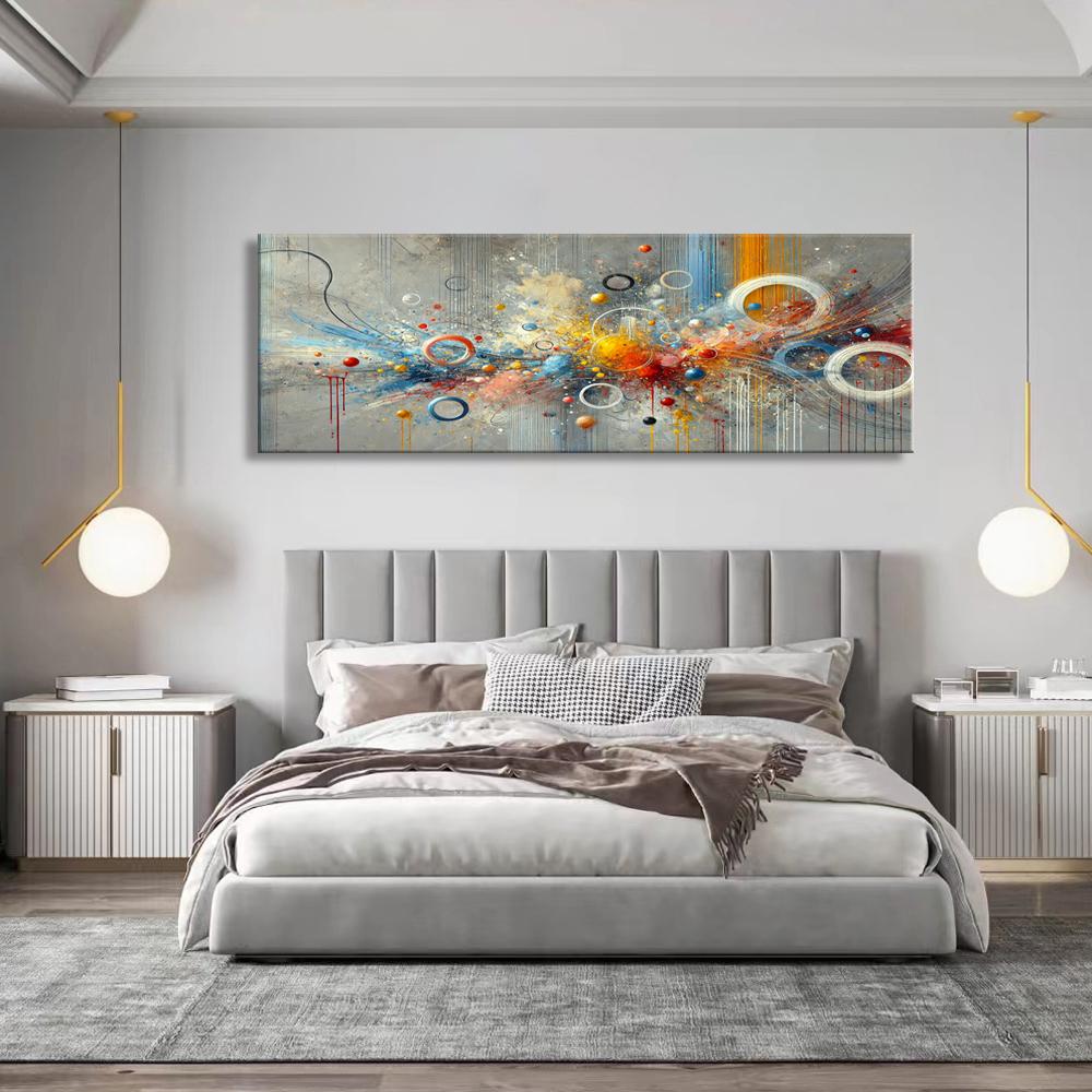 Abstraktes Leinwandbild in bunten Farben – 120x40 cm Wanddekoration – Ansicht 5
