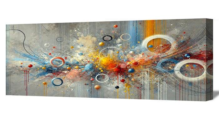 Abstraktes Leinwandbild in bunten Farben – 120x40 cm Wanddekoration – Ansicht 6