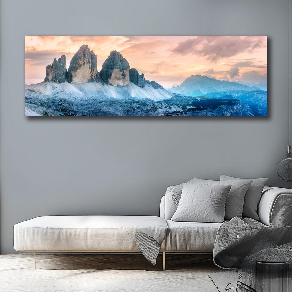 Leinwand Bild Dolomiten Berge 120x40 cm moderne Wanddekoration 5770 – Ansicht 2