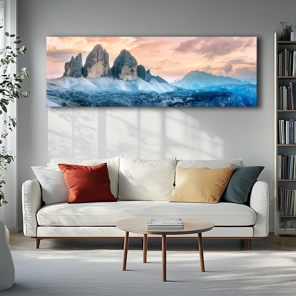 Leinwand Bild Dolomiten Berge 120x40 cm moderne Wanddekoration 5770 – Ansicht 4