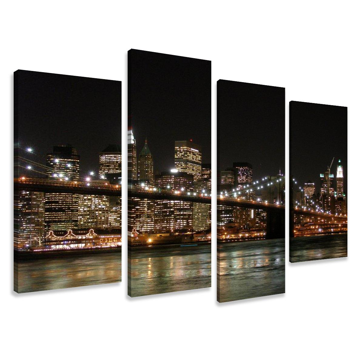 New York Skyline Leinwandbild XXL - Fertig gerahmt 130cm