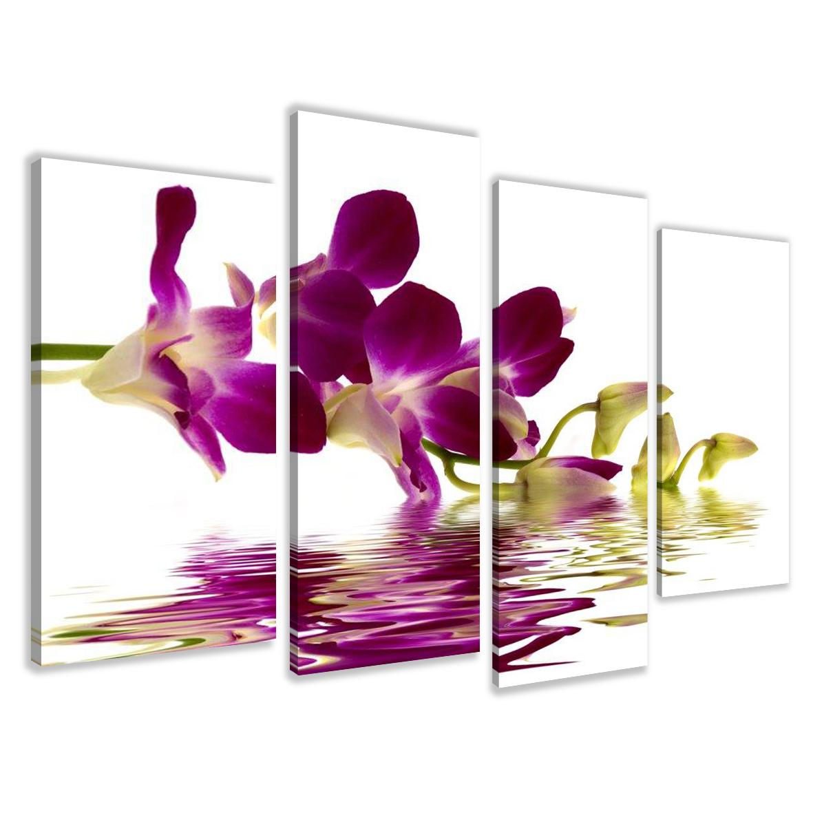 Leinwand Bild fert gerahmt Orchidee 130cm XXL 4 6132 – Leinwandbild 130x80 cm 4-teilig kaufen