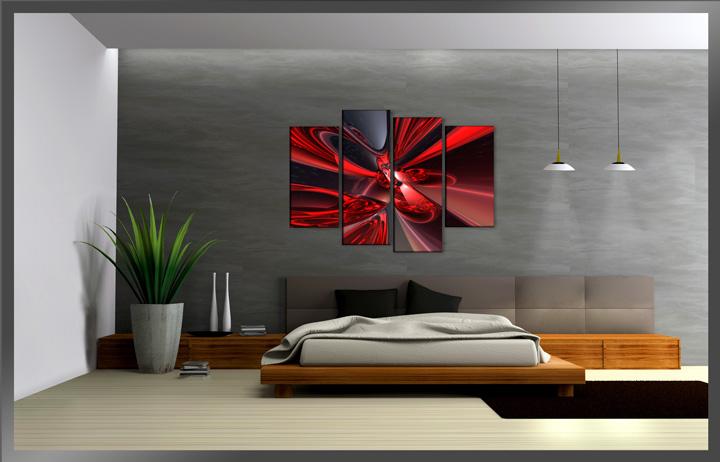 Abstraktes Leinwandbild Fantasie 130x80cm - fertig gerahmt – Ansicht 3