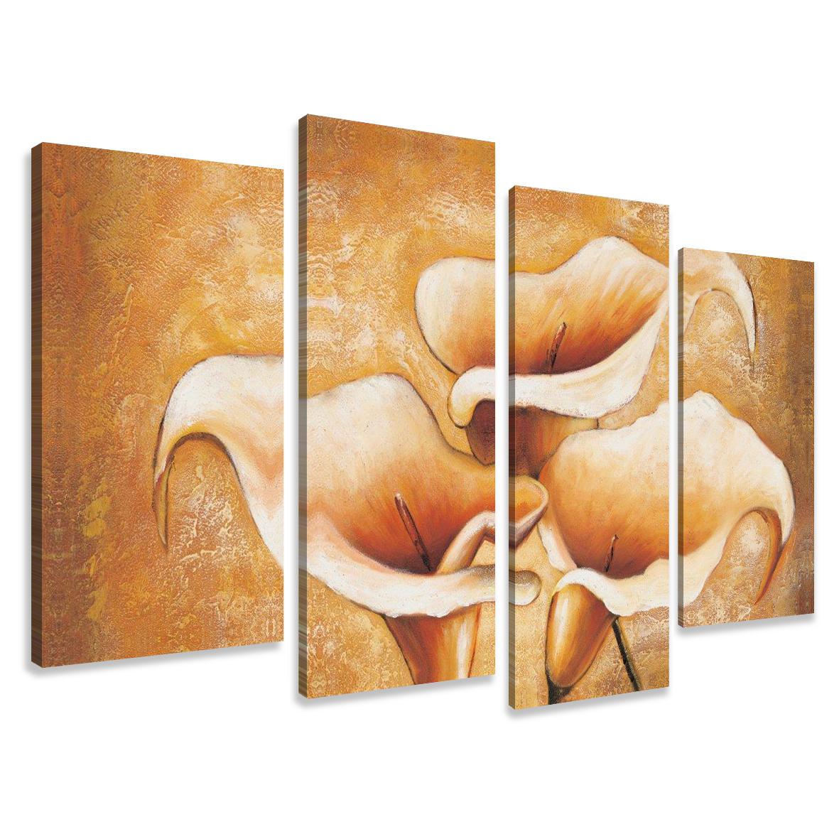 Leinwand Bild fert gerahmt Blumen 130cm XXL 4 6139 – Leinwandbild 130x80 cm 4-teilig kaufen