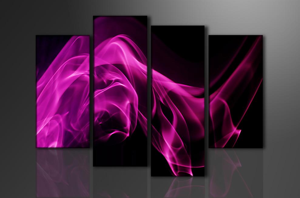 Modernes Leinwandbild Pink Lila abstrakt – 130cm XXL fertig gerahmt – Ansicht 4