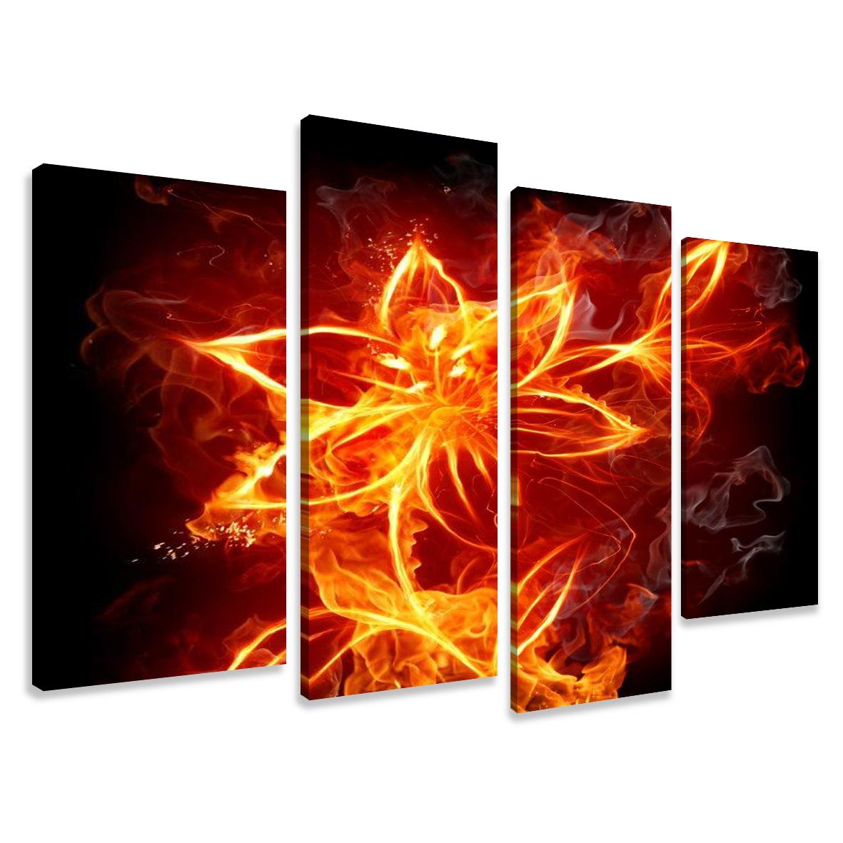 Leinwand Bild fert gerahmt Feuer 130cm XXL 4 6147 !!Auslaufmodell !! – Leinwandbild 130x80 cm 4-teilig kaufen