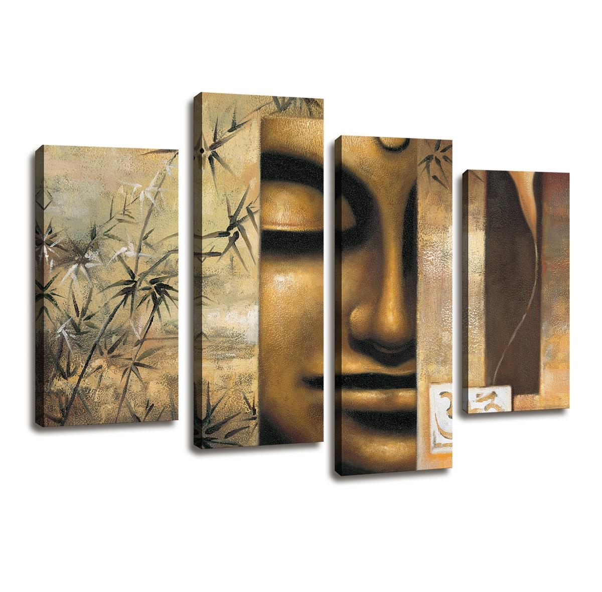 Leinwand Bild fert gerahmt Buddha 130cm XXL 4 6157 – Leinwandbild 130x80 cm 4-teilig kaufen