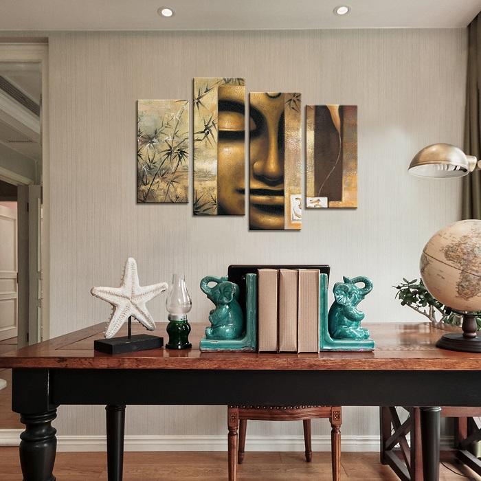 Buddha Leinwandbild XXL - 130cm fertig gerahmt – Ansicht 3