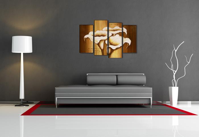 Elegantes Leinwandbild Blumen – 130cm XXL fertig gerahmt – Ansicht 2