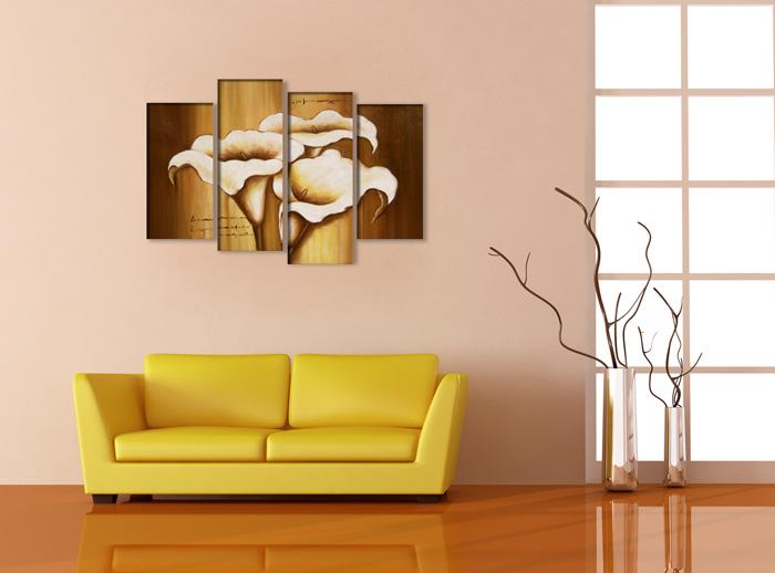 Elegantes Leinwandbild Blumen – 130cm XXL fertig gerahmt – Ansicht 3