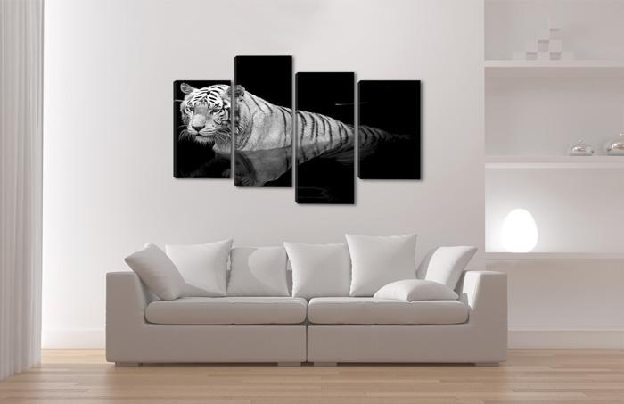 Tiger Leinwandbild XXL 130cm - Fertig gerahmt und sofort einsatzbereit – Ansicht 2