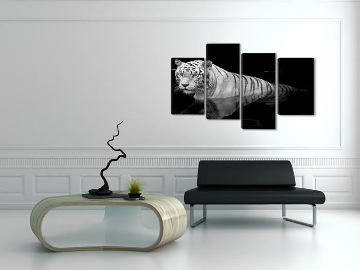 Tiger Leinwandbild XXL 130cm - Fertig gerahmt und sofort einsatzbereit – Ansicht 3