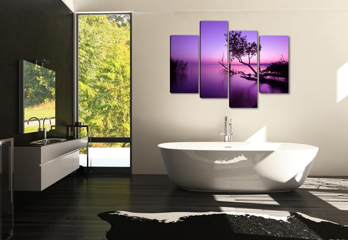 Leinwandbild Landschaft Sonnenuntergang - 130cm XXL fertig gerahmt – Ansicht 2