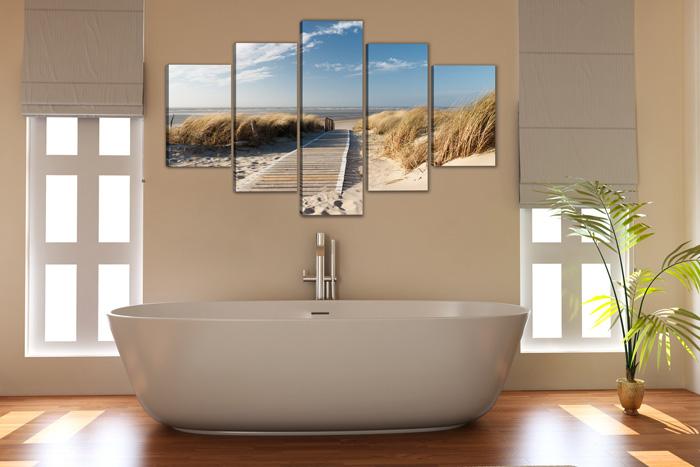 Leinwandbild Strand XXL - 200cm fertig gerahmt – Ansicht 2