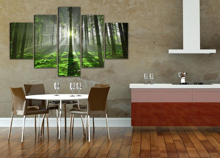 Leinwandbild Wald 200cm XXL - fertig gerahmt – Ansicht 2