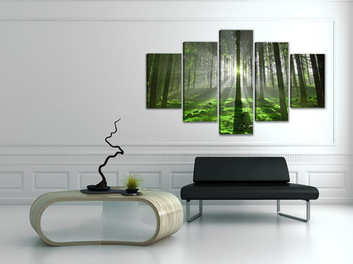 Leinwandbild Wald 200cm XXL - fertig gerahmt – Ansicht 3