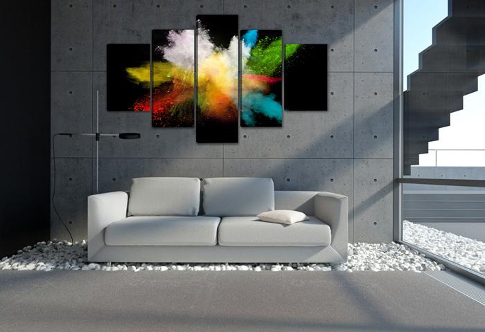 Abstraktes Leinwandbild 200cm XXL - fertig gerahmt – Ansicht 2