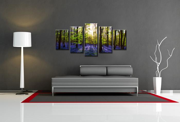 Leinwandbild Lavendel Wald - XXL Wandbild 200cm fertig gerahmt – Ansicht 2