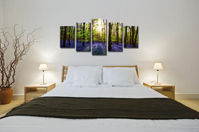 Leinwandbild Lavendel Wald - XXL Wandbild 200cm fertig gerahmt – Ansicht 3