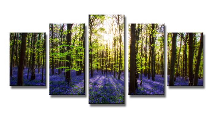 Leinwandbild Lavendel Wald - XXL Wandbild 200cm fertig gerahmt – Ansicht 4