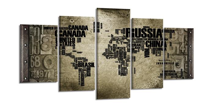 Leinwandbild Weltkarte 200cm XXL fertig gerahmt – Ansicht 4