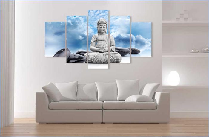 Buddha Leinwandbild XXL 200cm - fertig gerahmt – Ansicht 3