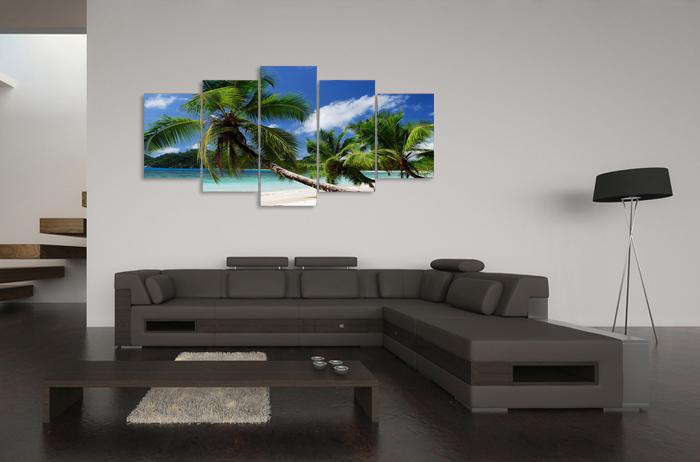 Leinwandbild Palmen XXL - 200cm Wandbild fertig gerahmt – Ansicht 2