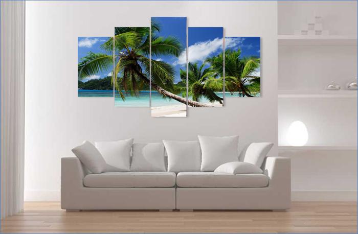 Leinwandbild Palmen XXL - 200cm Wandbild fertig gerahmt – Ansicht 3