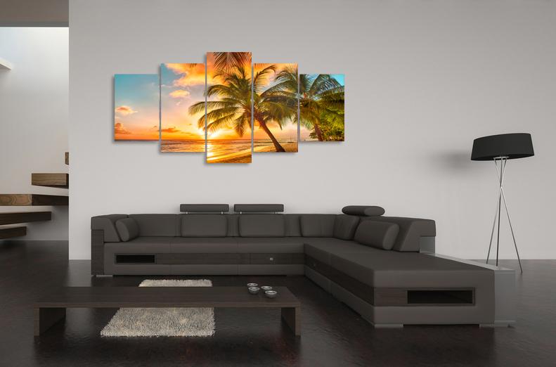 Leinwandbild Strand - 200cm XXL fertig gerahmt – Ansicht 2