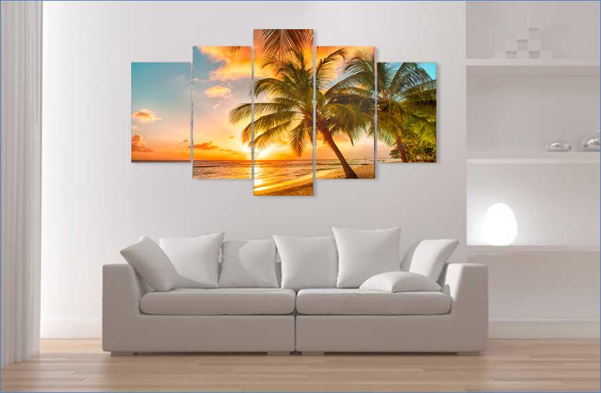 Leinwandbild Strand - 200cm XXL fertig gerahmt – Ansicht 3