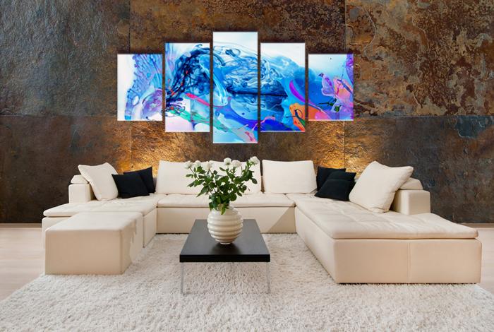 Abstraktes Leinwandbild 200cm XXL fertig gerahmt – Ansicht 2