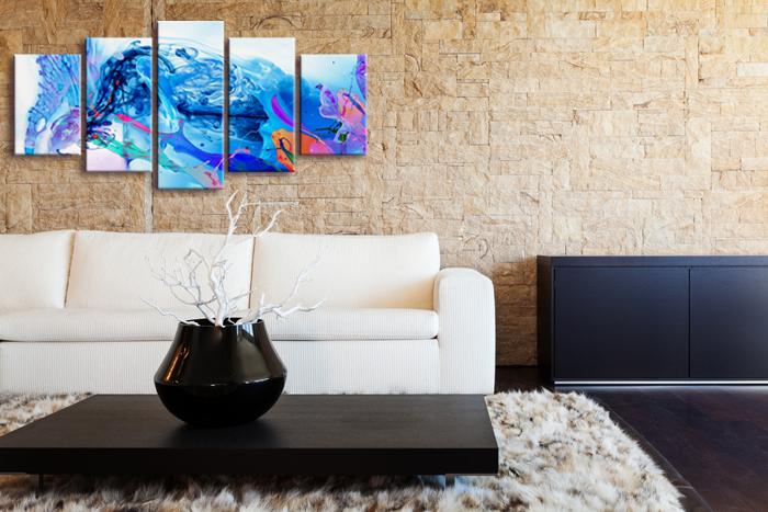 Abstraktes Leinwandbild 200cm XXL fertig gerahmt – Ansicht 3