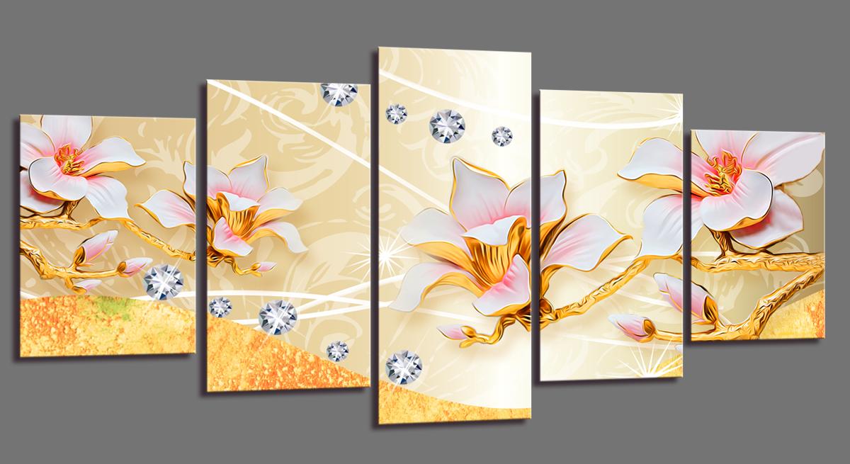 XXL Leinwandbild mit Blüten-Motiv - 200cm fertig gerahmt