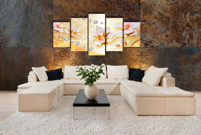 XXL Leinwandbild mit Blüten-Motiv - 200cm fertig gerahmt – Ansicht 2