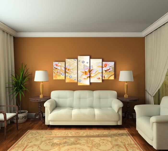 XXL Leinwandbild mit Blüten-Motiv - 200cm fertig gerahmt – Ansicht 3