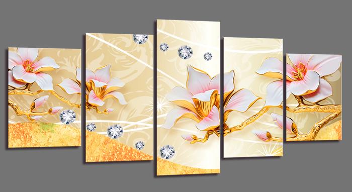 XXL Leinwandbild mit Blüten-Motiv - 200cm fertig gerahmt – Ansicht 4