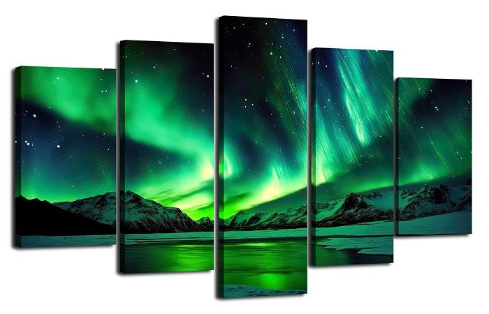 Leinwandbild Nordlichter – Fertig gerahmt 200 x 100 cm – Ansicht 4