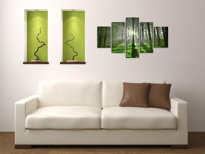 Wald Leinwandbild XXL - 100cm fertig gerahmt kaufen – Ansicht 2