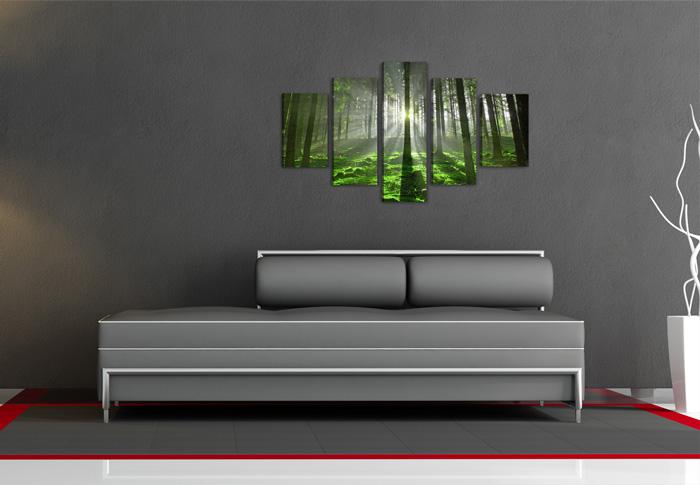 Wald Leinwandbild XXL - 100cm fertig gerahmt kaufen – Ansicht 3