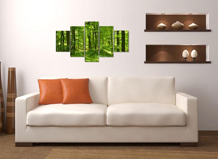 Leinwandbild Wald 100cm XXL - fertig gerahmt – Ansicht 3