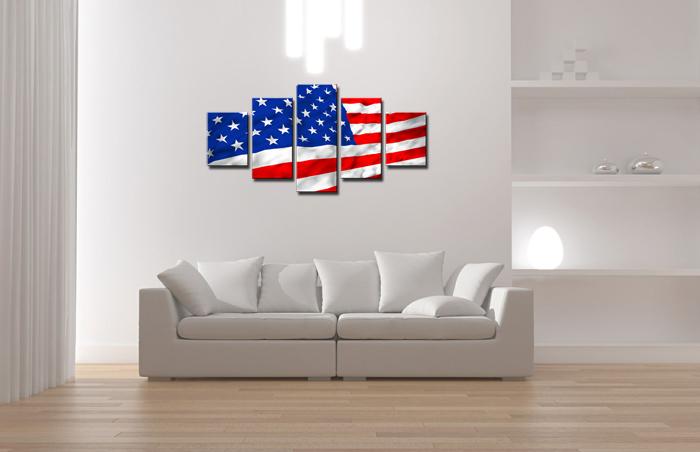 USA Flagge Leinwandbild XXL - 100cm fertig gerahmt – Ansicht 3