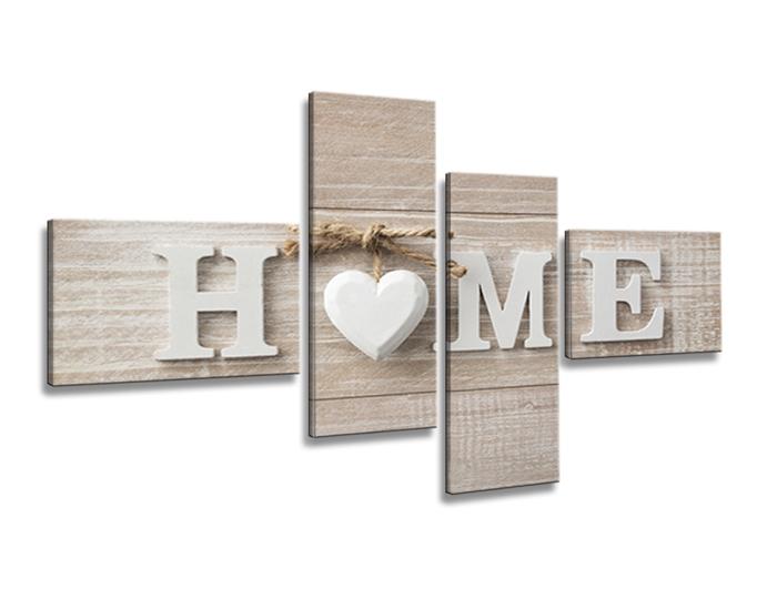 Leinwandbild Home mit Herz - 160 x 70 cm gerahmt – Ansicht 4
