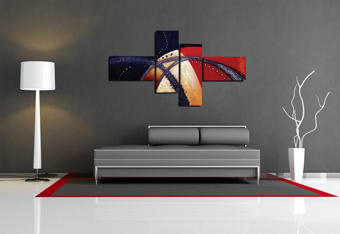 Abstraktes Leinwandbild 160cm XXL mit Holzrahmen – Ansicht 2