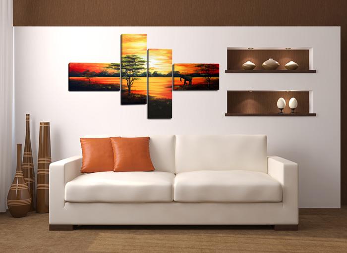 Leinwandbild Afrika Sunset - 160cm XXL mit Echtholzrahmen – Ansicht 2