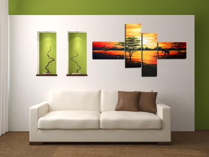 Leinwandbild Afrika Sunset - 160cm XXL mit Echtholzrahmen – Ansicht 3