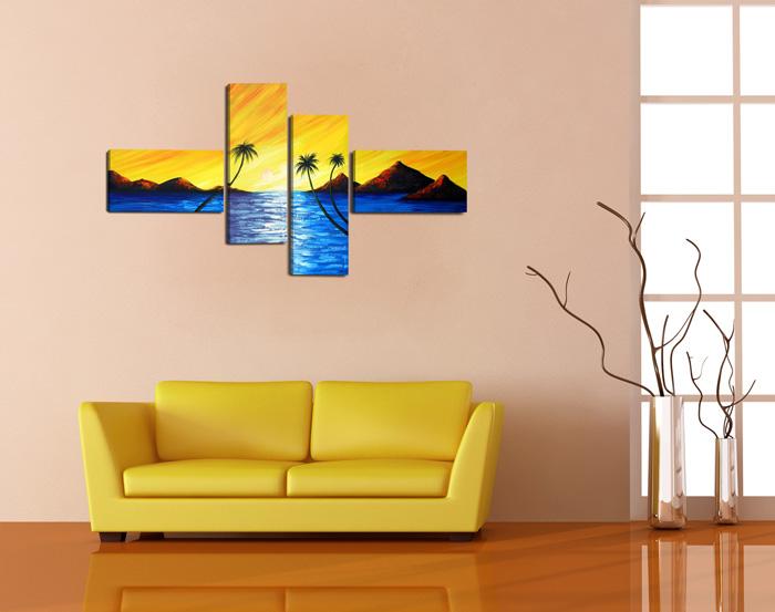 Leinwandbild Tropical Sunset XXL - 160cm fertig gerahmt – Ansicht 2